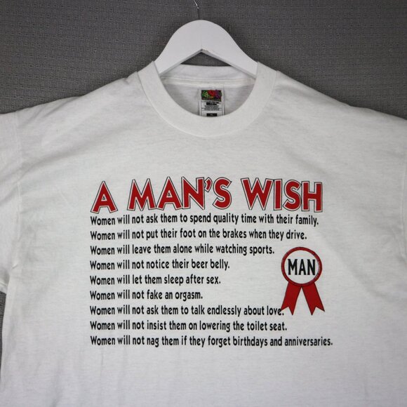 A Man's Wish Crude Humour Tee Mens XL - Picture 2 of 5